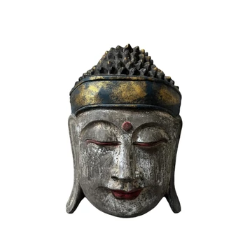 Antikolt Szürke Buddha fej fali dekoráció 30cm, Egzotikus Áruk Boltja Sződliget, Buddha dekor, lakásdekor modern